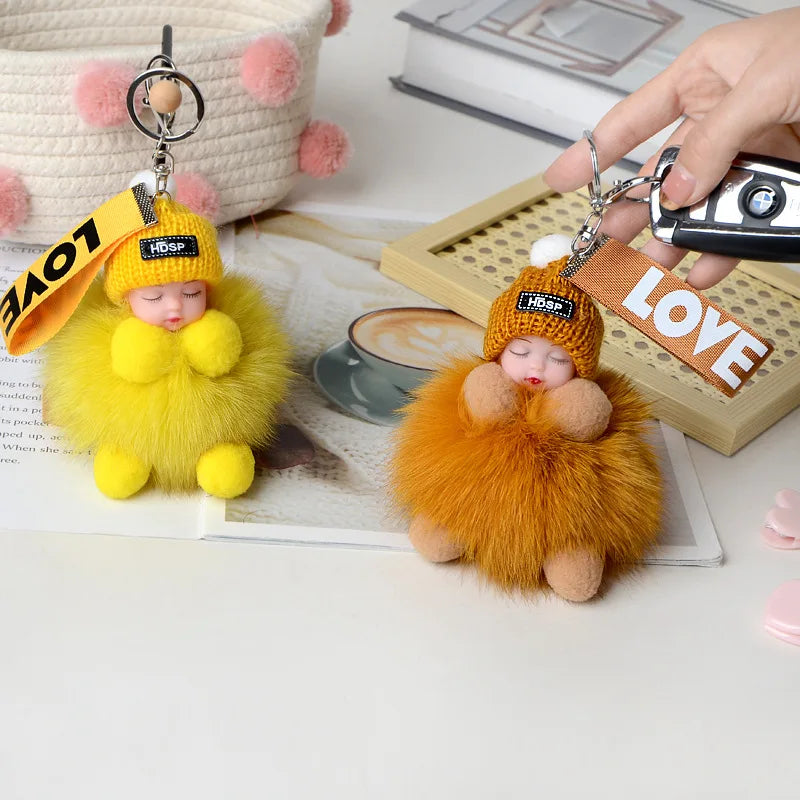 Wholesale Real fox Fur Bag Accessories Hanging Plush With Accessories Car Key Chain