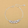 Wholesale Women 925 Sterling Silver Round Frosted Smooth Beads Bracelets Gifts Jewelry