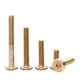 Carbon Steel Flat Pan Galvanized Screw Hexagon Bolts Half Thread with Yellow Zinc Coating Metric Measurement System
