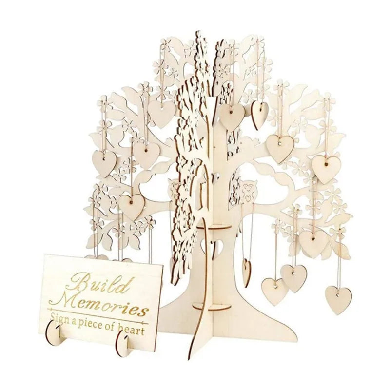 Baby Shower Birthday Party Sign Wooden Wishing Tree Heart Wedding Guest Book Guestbook Alternatives Reception With 100 Hearts