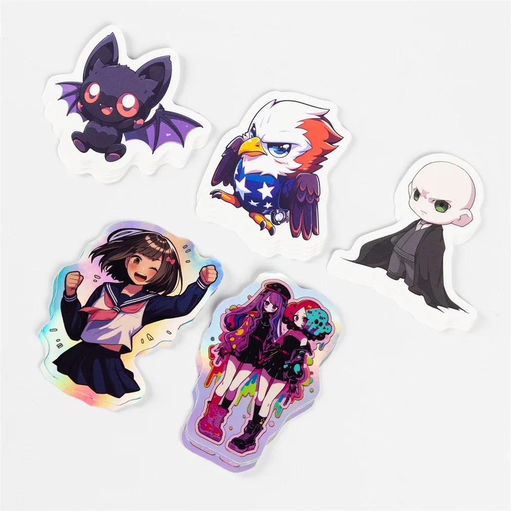 Custom Self-adhesive Waterproof Vinyl Holographic Sticker Sheet PVC Label UV Printed Custom Logo Die Cut Vinyl Sticker