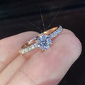 Huitan Dainty Refine Crystal Pure Round Rings Women Zircon Anillos Macro Pave Girls Lady Wholesale Hot Beautiful Rings Women