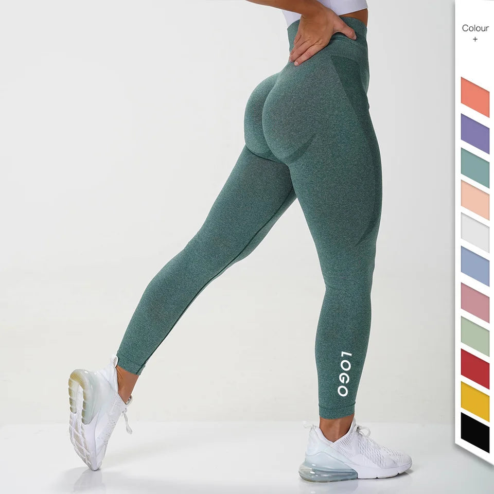 22 Colors Women's Casual Breathable High Waist Scrunch Butt Yoga Fitness Leggings Spandex/Nylon Seamless Knee-Length