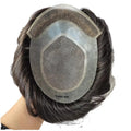In Stocks BIO Super Knotted Thin Skin PU Virgin Remy Grade Swiss Lace 100% Human Hair Toupee for Men Daily Use