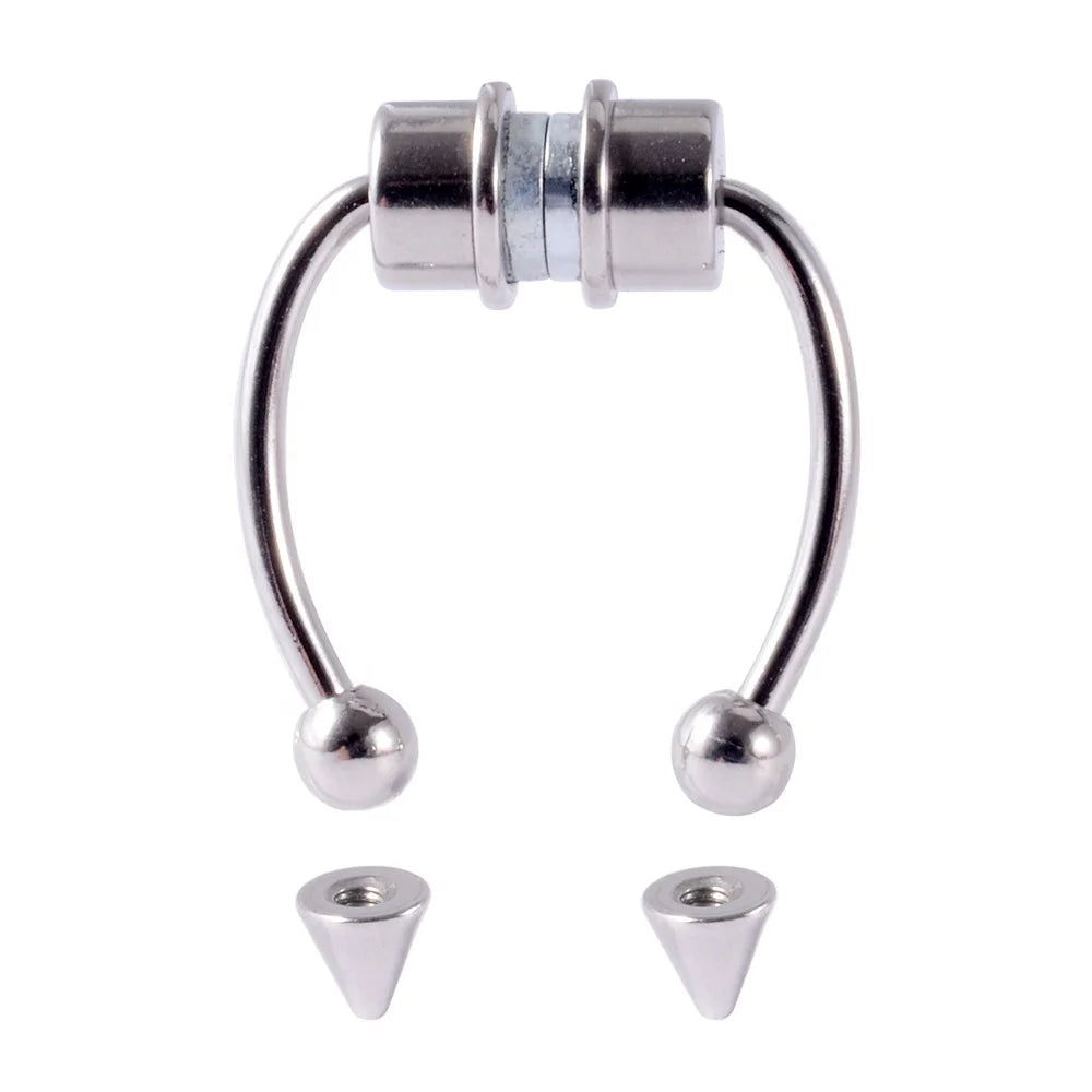 New Design Non Pierced Earring Nose Septum Lip Belly Piercing Magnetic Studs Ring Stainless Steel Engagement Body More Shapes