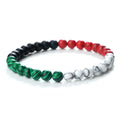 Custom Palestine Flag Beaded Pearl Stone Bracelet for Men & Women