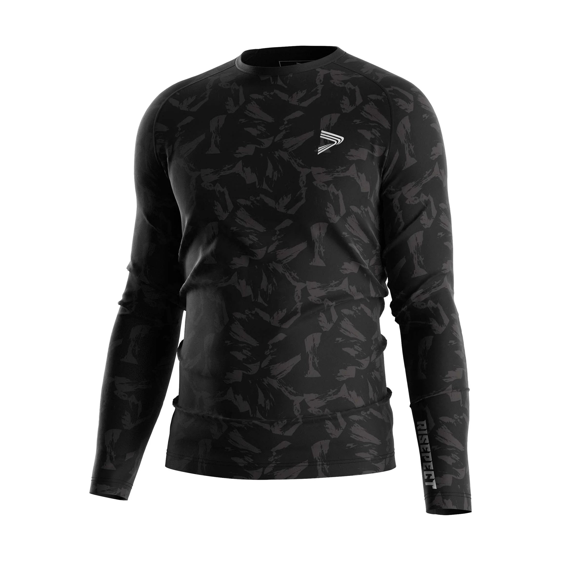 Hot Sale Men's Compression T Shirts Black Custom All-over Printing Anti-odor Lightweight Ergonomic Fit Fitness Gear