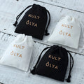 7*9cm Stock Beautiful Cotton Canvas Luxury Jewelry Packaging Bag Pouch for Fashion Girls Women Gift