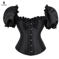 Steam Punk Gothic Corselet Rope Bandage Binder Bustiers Busty Ladies Bridal Korest Women Short Sleeve Corset Top