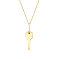 LOZRUNVE 925 Sterling Silver Gold Plated Vermeil Custom Engraved Personalized Key Pendant Necklace Jewelry