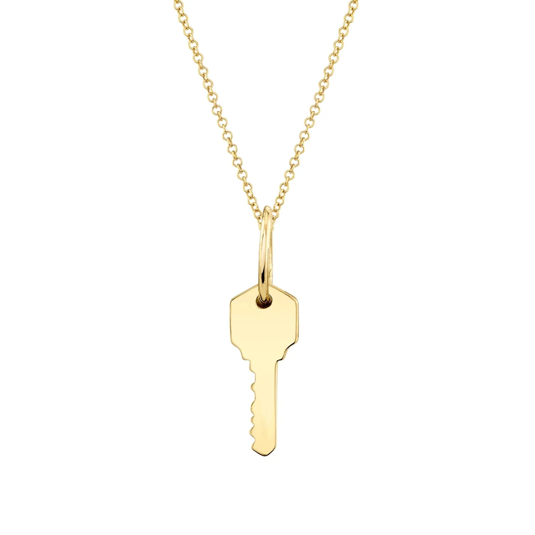 LOZRUNVE 925 Sterling Silver Gold Plated Vermeil Custom Engraved Personalized Key Pendant Necklace Jewelry