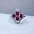 Hot Selling 925 Sterling Silver Stackable Natural Ruby Rings for Women Classic New Design Oval Cut for Weddings Parties Low MOQ