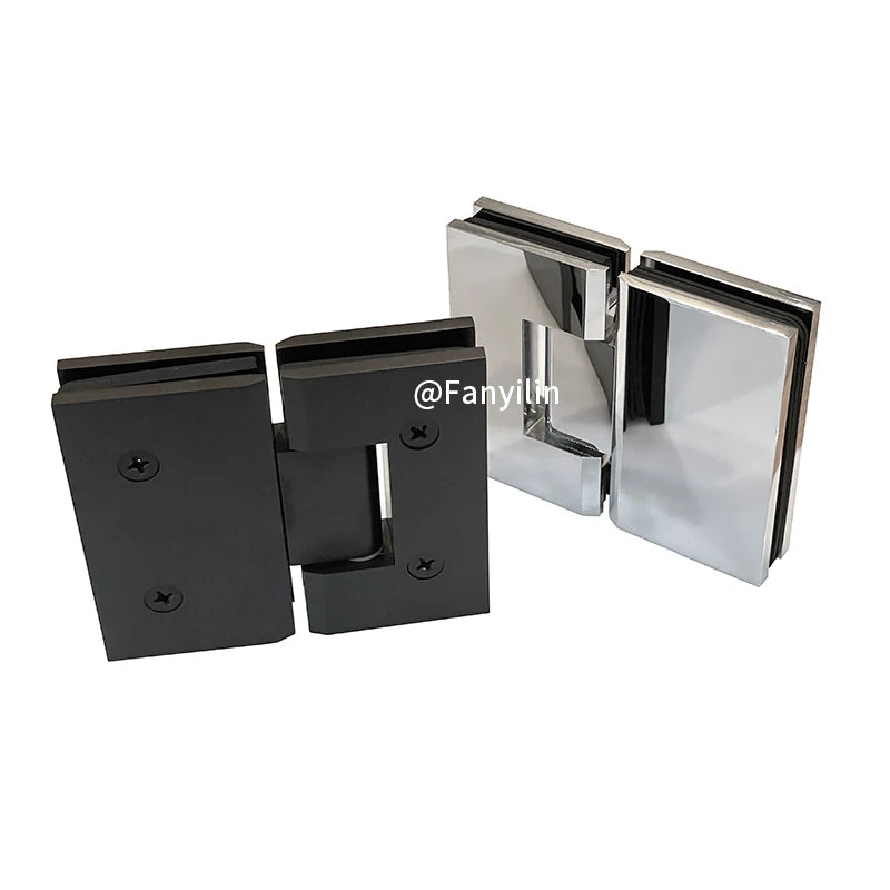 Shower Glass Door Hardware Heavy Duty Glass to Glass Hinge 180 Degree Brass Door Hinge for Bathroom