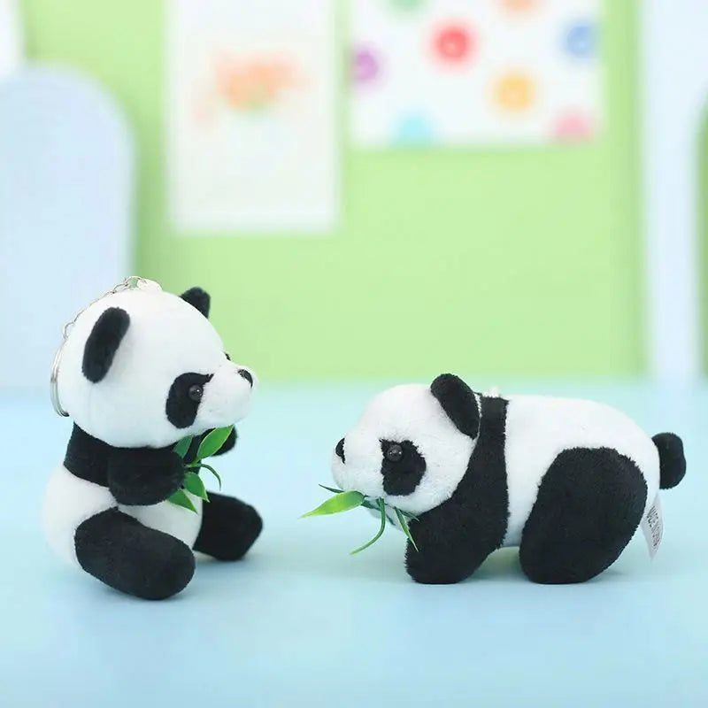 Cute Custom Stuffed Animal Panda Plush Toy Kawaii Soft Stuffed Panda Keychain Plush Doll Charm Pendant Claw Machine Toy for Kids