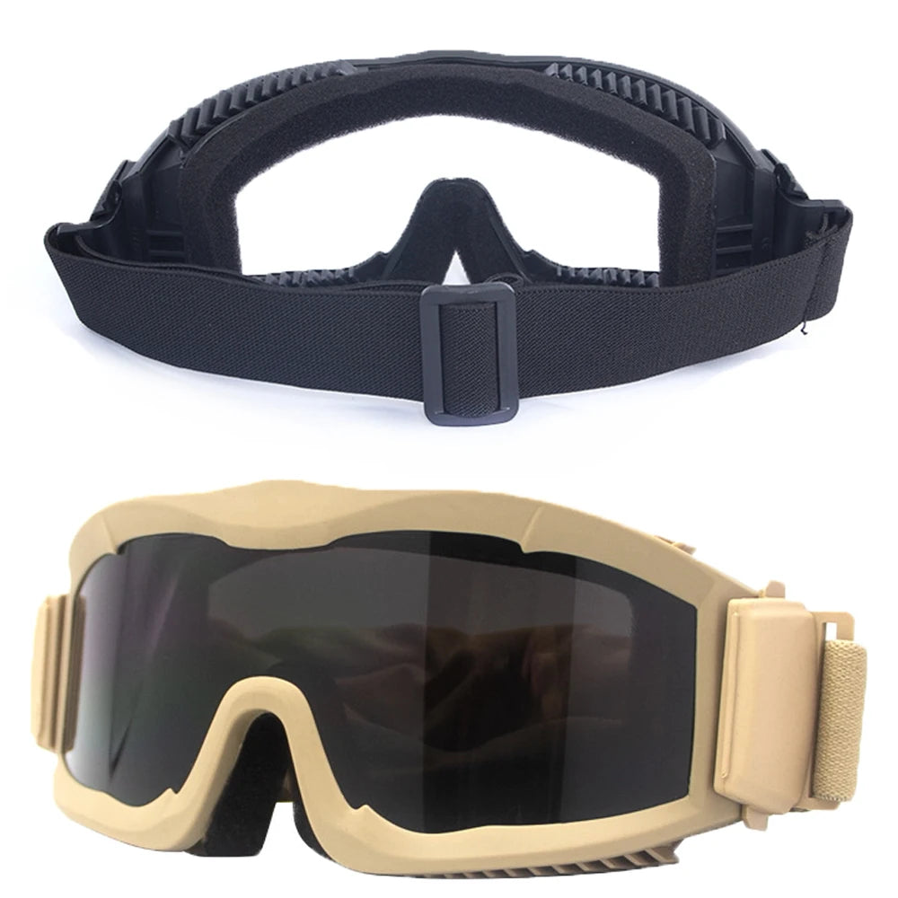 Sturdyarmor Tactical Goggles 3 PC Lenses Polarized Sunglasses-258g Lightweight for Tactical Training Outdoor
