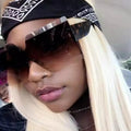 Ins Style Newest Fashionable Sun Shades Rimless square Oversized Sunglasses Women Glass Glass