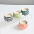 Japanese Style Retro Ceramic Candle Cup with Creative Bursting Pattern for Home Decoration