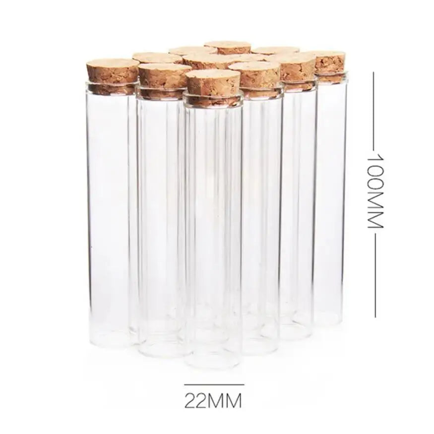 Different Size clear Glass test Tube with Cork