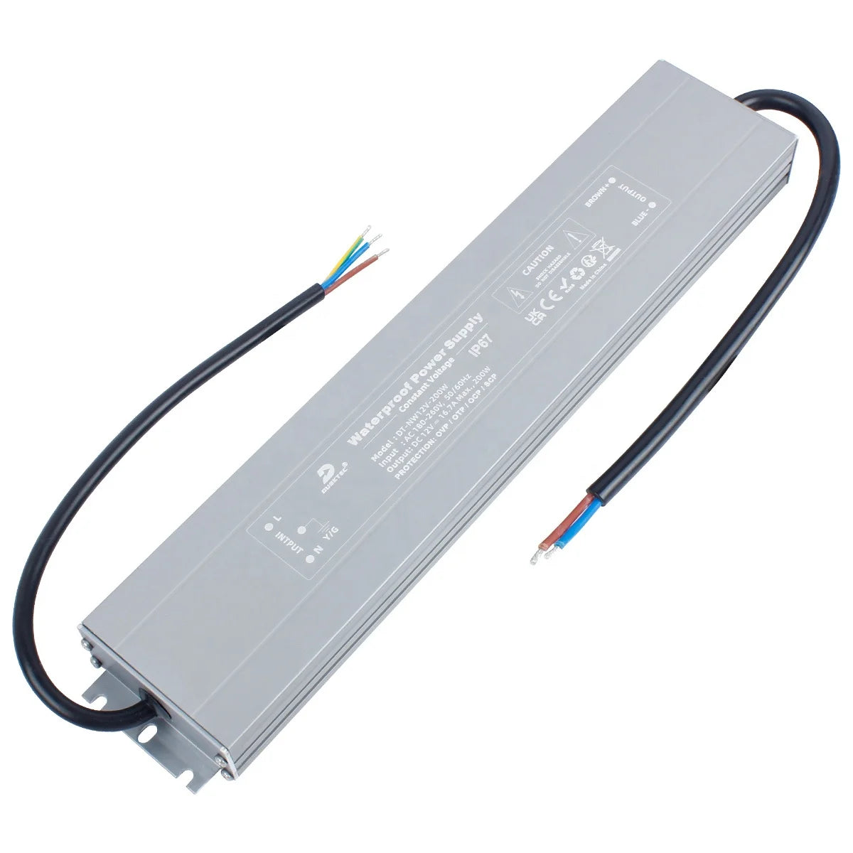 DUSKTEC Constant Voltage Waterproof 200W 16.66A AC 100-260V DC 12V Street Light Led Power Supply Grow Light Transformer Driver