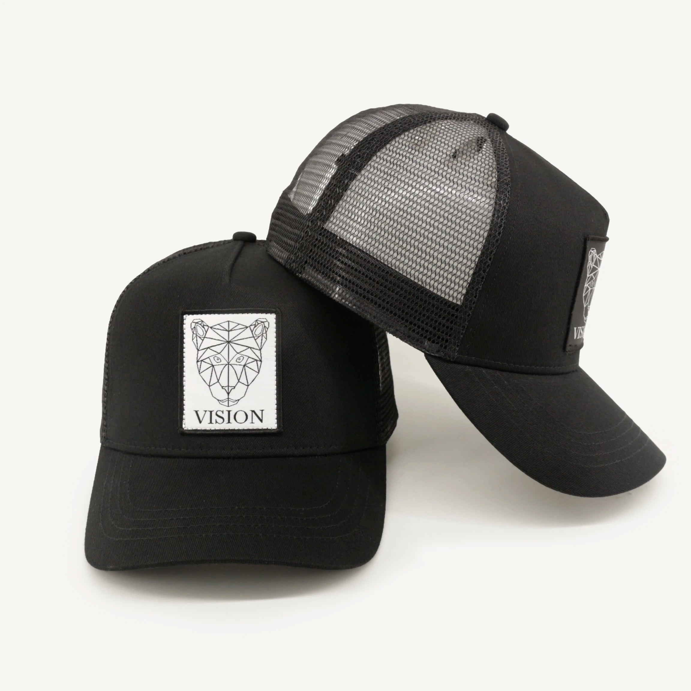 Custom Woven Patch logo Hat 5 Panel Running Sport Mesh Cap Structured Trucker Hat