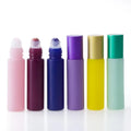 10ml Macaron Roll on Glass Bottle With Crystal/gemstone/jade Roller Ball Perfume Essential Oil Bottle