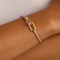 High-End Women's Hot Selling Adjustable Steel Wire Colorful Rope Bracelet Couple Red Rope 3D Stainless Steel Bangle Bracelet