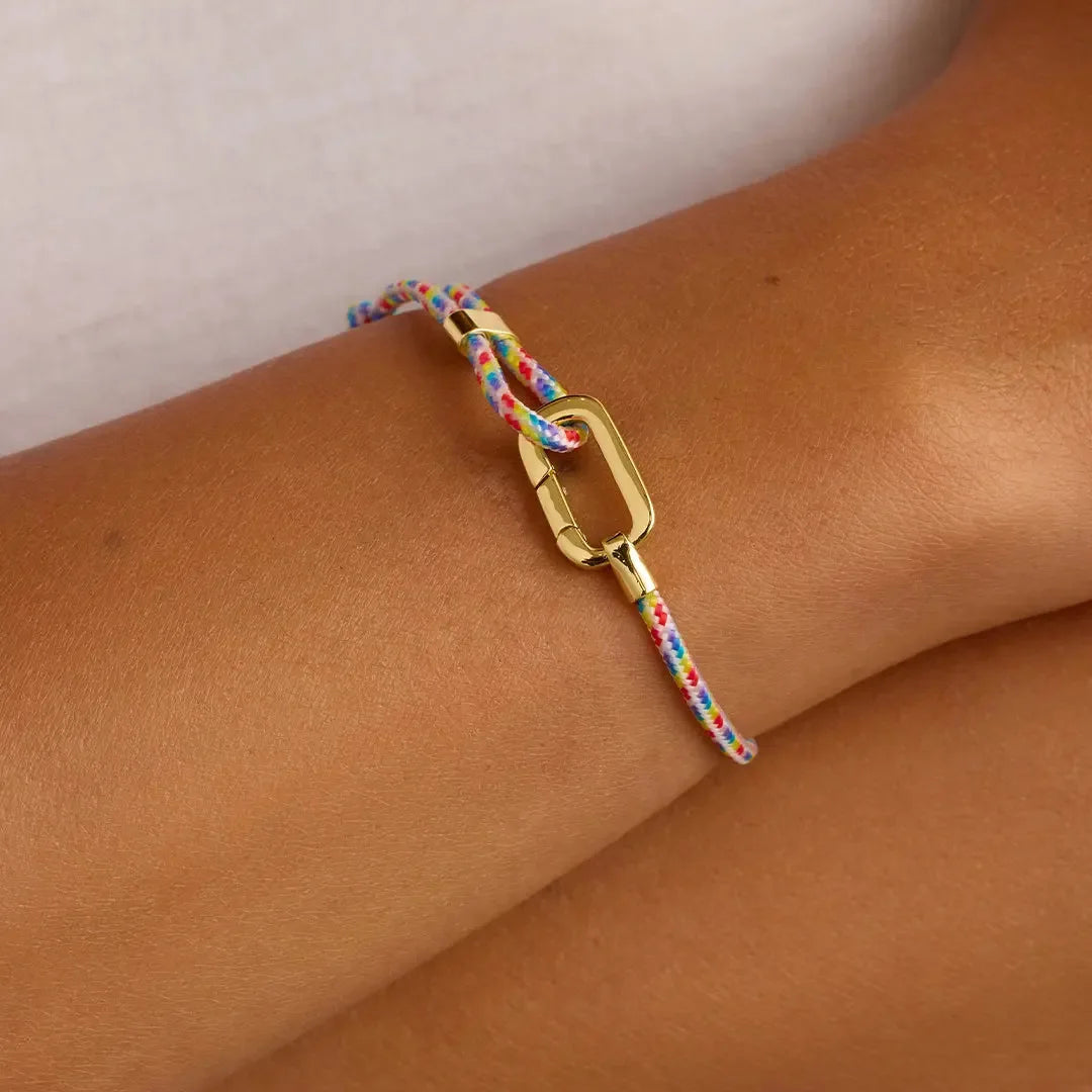High-End Women's Hot Selling Adjustable Steel Wire Colorful Rope Bracelet Couple Red Rope 3D Stainless Steel Bangle Bracelet