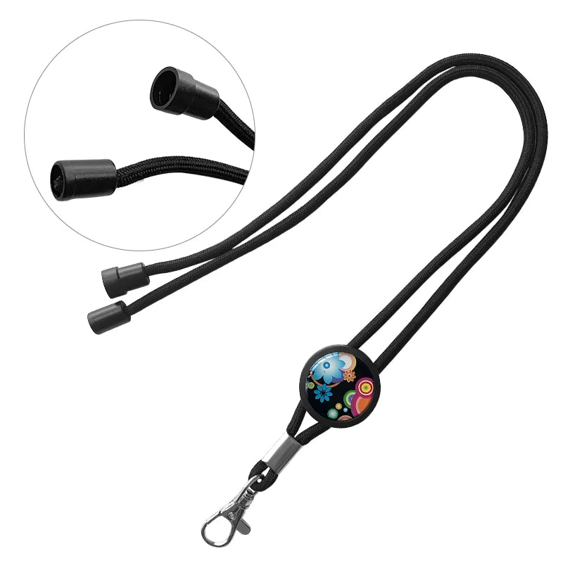 Lebei Custom Satin Nylon Phone Lanyard with Round Neck Strap Gravure and Silk Screen Printing for Logo