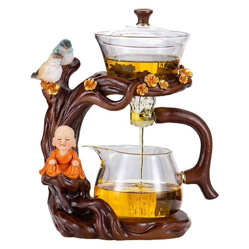 Heat-resistant Glass Tea Set Home Buddha Automatic Tea Brewer Magnetic Office Semi-automatic Cover Bowl Cups