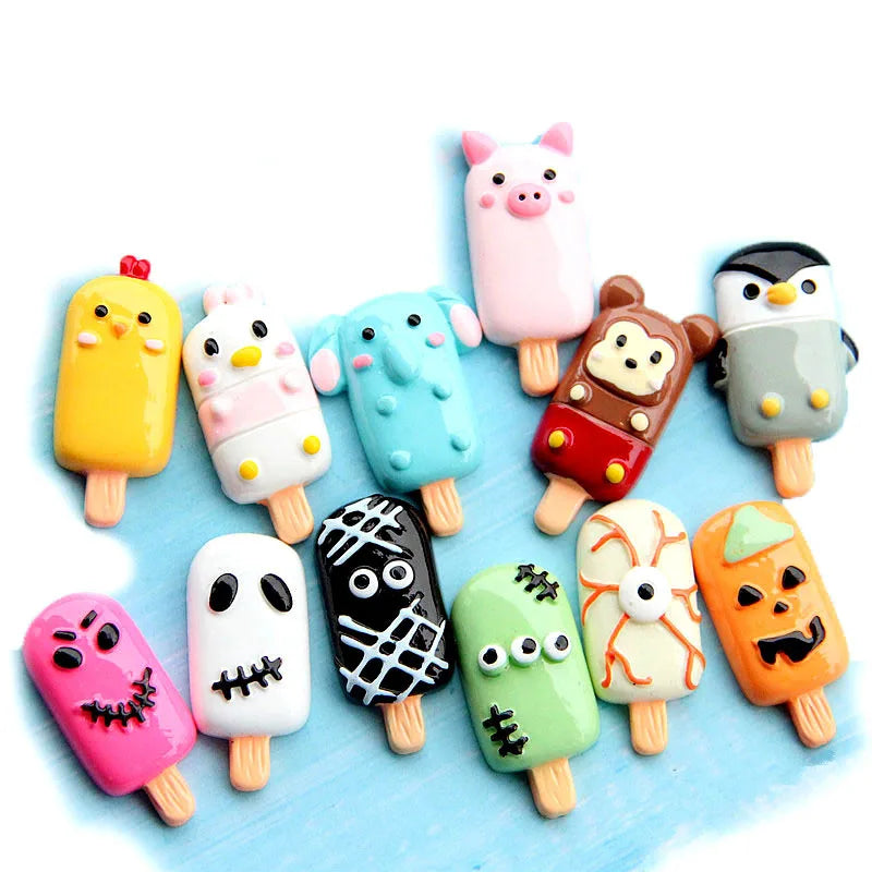 Custom Resin Cabochon Embellishment Simulation Stick Ice Series Flatback Crafts Diy Phone Case Decoration