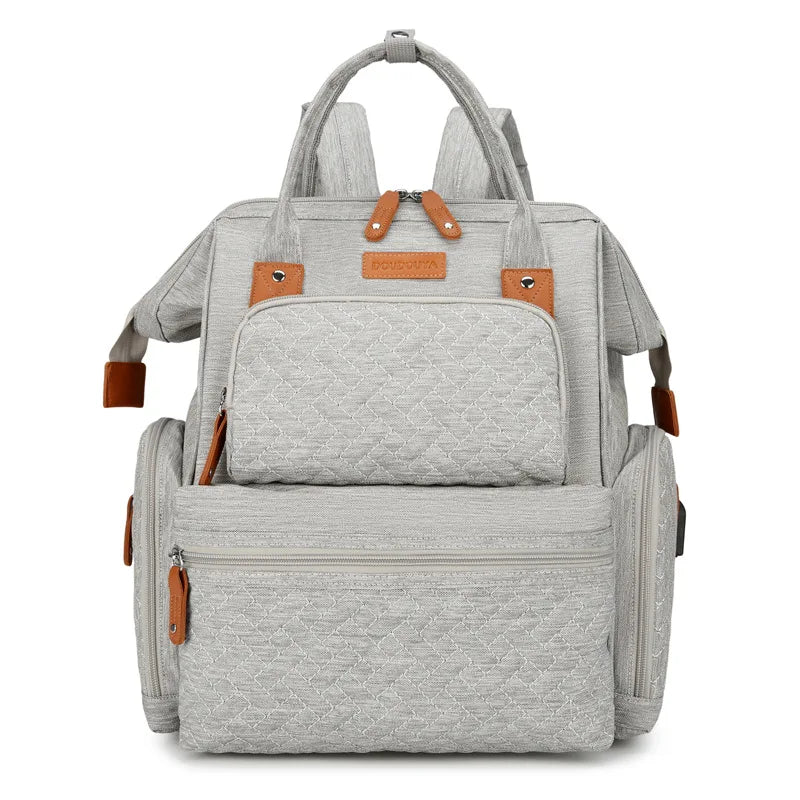 Waterproof Diaper Backpack w / Changing Pad  Stroller Straps  Multi-Pocket Large Capacity Baby Bag