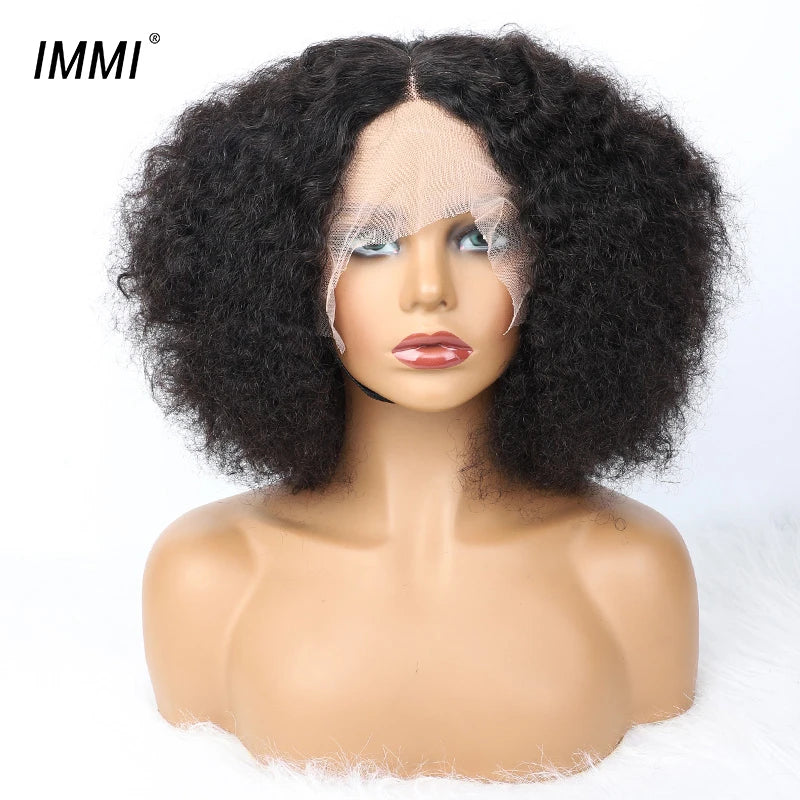 Curly Virgin Hair Wig 180% Density Brazilian Human Hair 13x4 T Part Transparent Lace Frontal Human Hair Wigs for Black Women