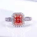 Messi Jewelry MSR-1489 18K Gold Customized CVD HPHT Radiant Pink Lab Grown Diamond Ring