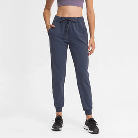 Custom Logo Quick Dry Loose Casual Elastic Fitness Drawstring Sport Gym Jogger Cuff Sweatpants Women Yoga Track Pants