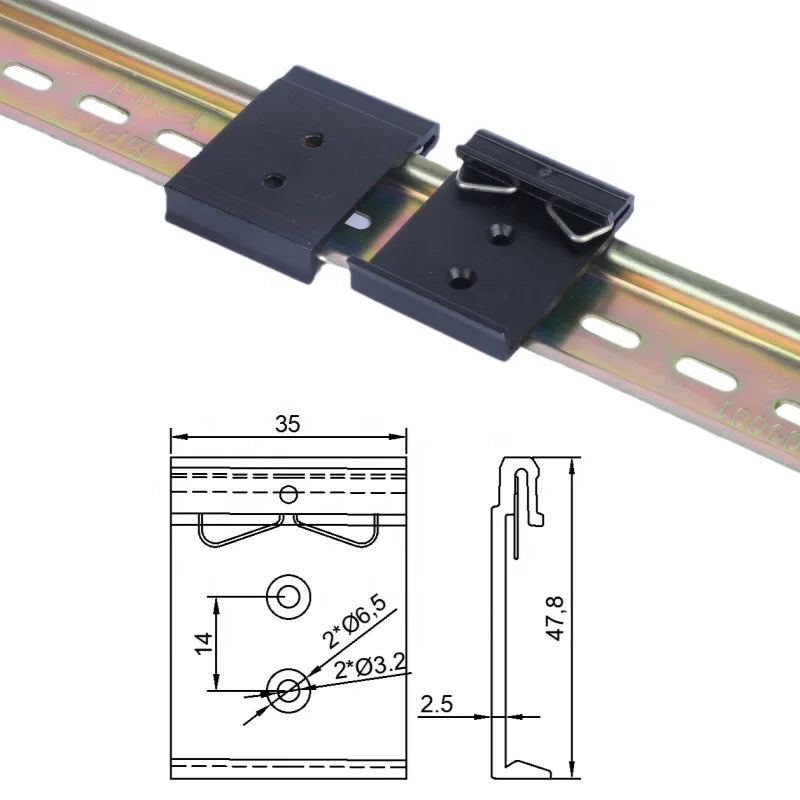 Easy to Install on the 35mm DIN Rail Above the Bracket Buckle Guide Rail Buckle Fixing Installation Din Rail Mounting Clip