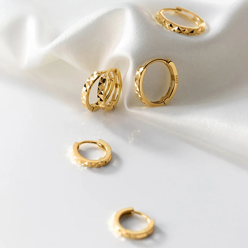 Fashion Hot Selling 925 Sterling Silver Simple Punk Plain Geometry Hoop Earrings for Women Jewelry