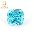 Wuzhou Gems Wholesale Price 4mm 6mm 7mm Light Aquamarine Color CZ Stone Cushion Shape Iced Cut Cubic Zircon