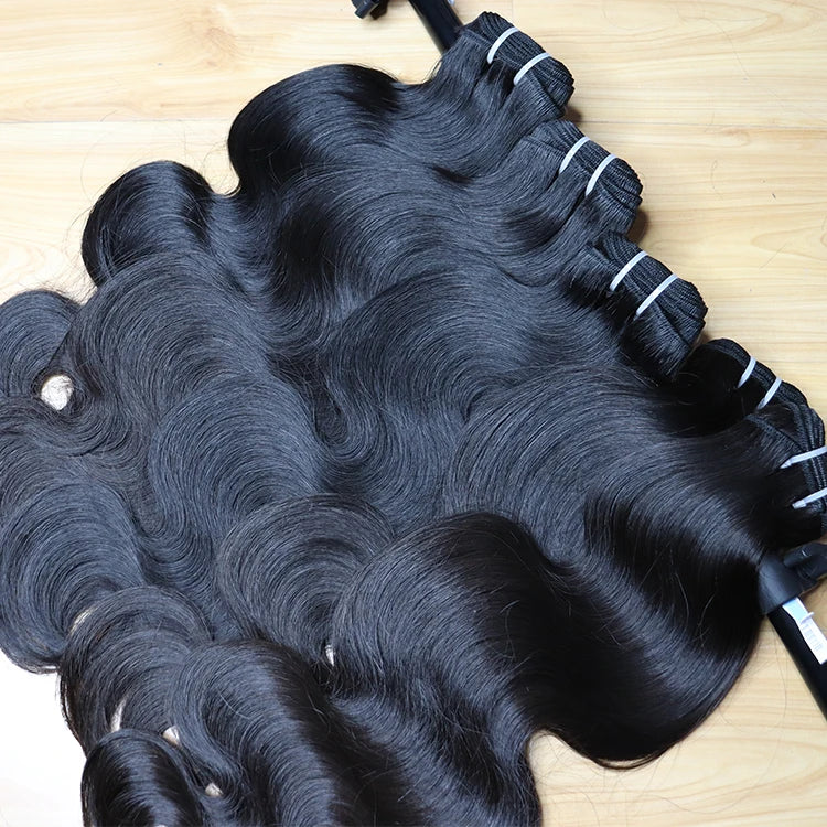 Unprocessed Single Donor Double Drown Raw Curly Body Wave Vietnamese Raw Human Hair Bundles Extension Indian Hair Vendors