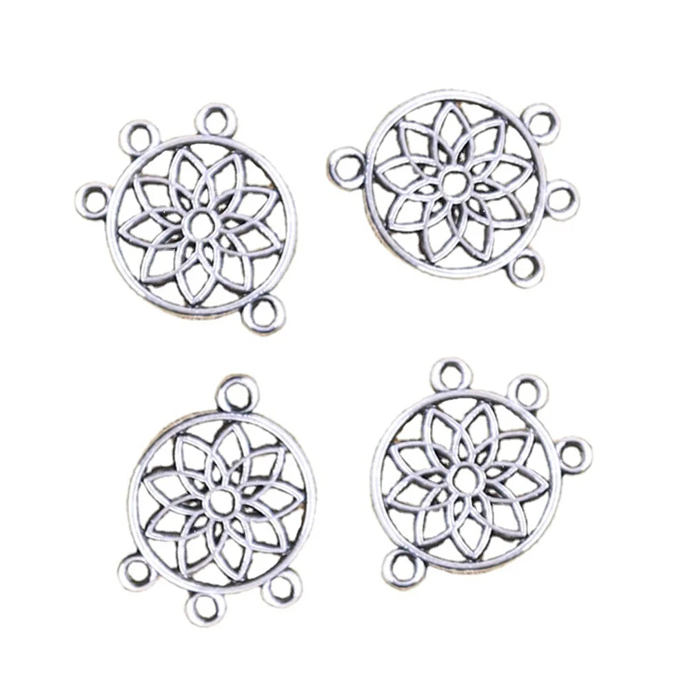 Native Dream Catcher Chandelier Connector Alloy Pendant Charms for Earring Bracelet DIY Accessories Metallic Jewelry Making
