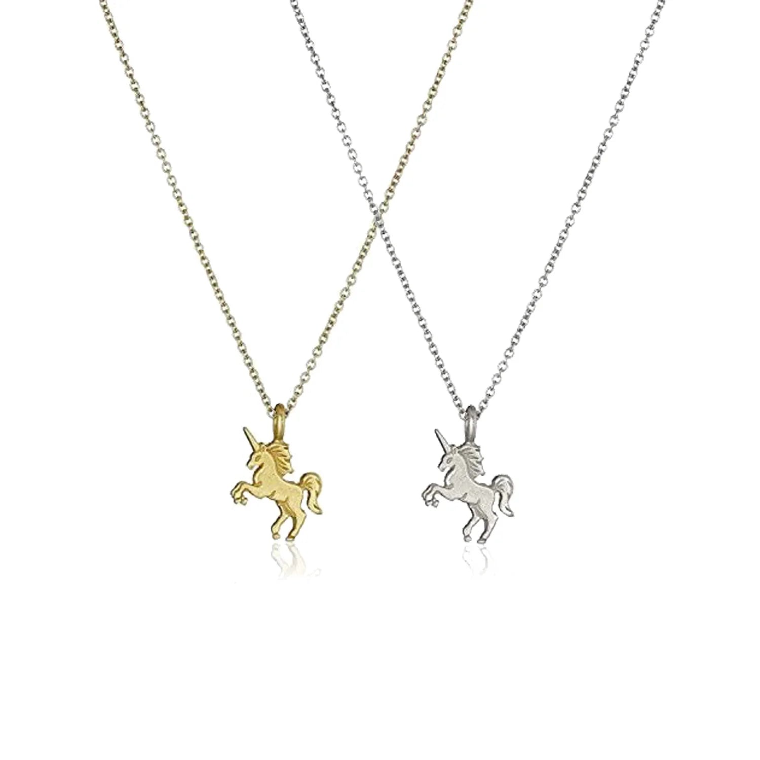 Gold Crane Clavicle Necklace Friendship Unicorn Necklace Pendant Best Friend Chain with Message Card Gift Card