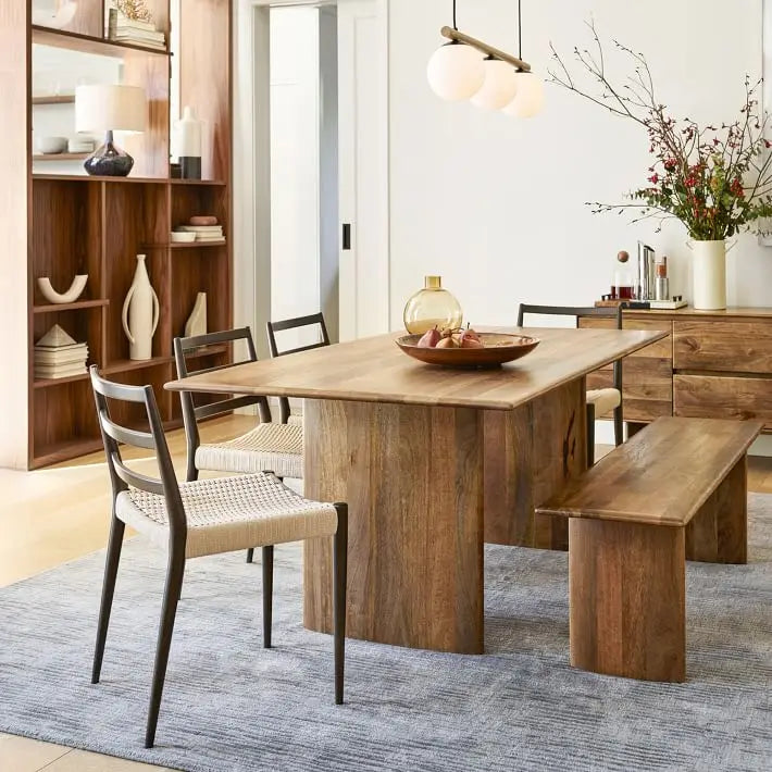 Contemporary Modern Solid Wood Dining Table Set Carved Wooden Traditional GreenHome Home Furniture for Restaurant Kitchen Hotel