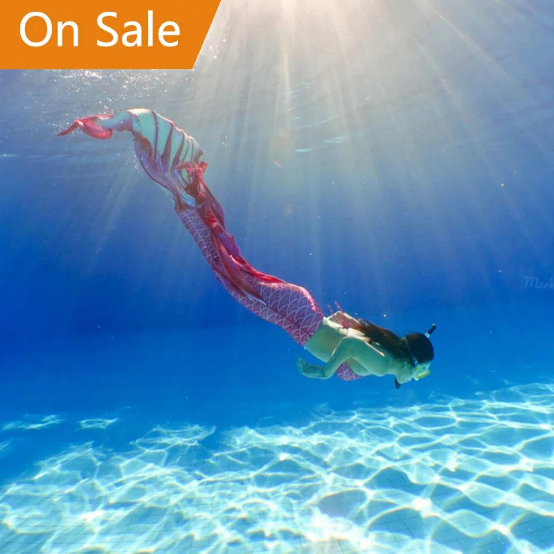 Newly Released Mermaid Skin Tail Costume Swimsuit  Yellow Orange Swim With High Popularity