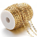 5mm Wide Stainless Steel Hollowed Out Cambered Double Layer Stamped Water Drop Handmade Chains for Jewelry Accessories