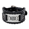 Wholesale Vintage Woven Cowhide Bracelet Viking Totem Pirate Bracelet Men's Wide Leather Punk Bangle