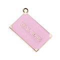 Wholesale Rectangle Letter Embossed Jewelry Tags Enamel Design Name hang Charm Pendants for Necklace