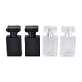 Wholesale Luxury 30ml 50ml 100ml Glass Square Spray Black White Empty Perfume Bottle Screen Printing Pump Sprayer Free Sample
