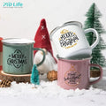 For Wholesale Sublimation Enamel Mug Custom Printed Coffee Mugs Christmas Travel Camping Mug Logo Stainless Steel 350ml