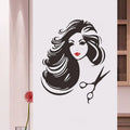 Fashion Sexy Beauty Wall Stickers Barbershop Beauty Pvc Wall Stickers Glass Door and Window Stickers Can Be Removed