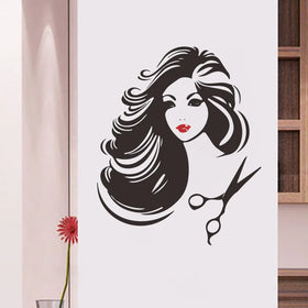 Fashion Sexy Beauty Wall Stickers Barbershop Beauty Pvc Wall Stickers Glass Door and Window Stickers Can Be Removed