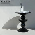 WISEMAX FURNITURE Modern Unique Design Fiberglass Round Coffee Table Living Room Sofa Side Table Small End Table
